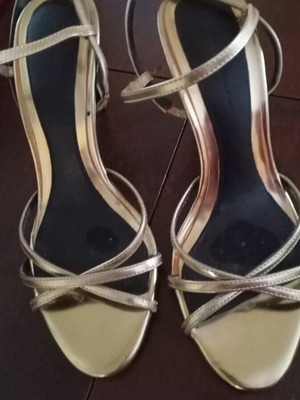 Zara evening sandals like new, gold, size 36, slim heel 9cm