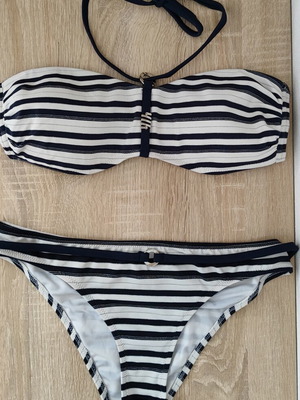 Calzedonia bikini, white and blue, size S