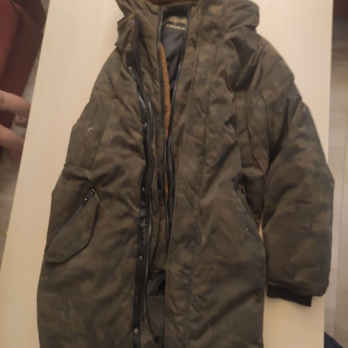 Zara men's long puffer coat like new, size L, multicolor