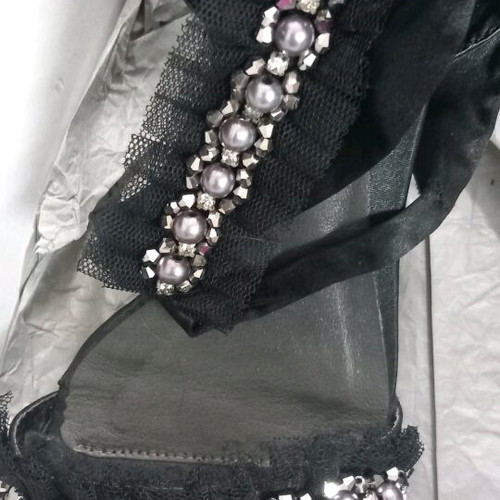 Pacomena black sandal size 38 like new, 12cm heel