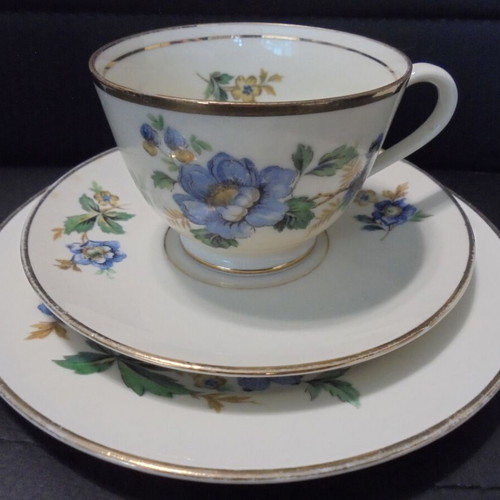 Napoli Dekoreret I Danmark porcelain set used, cup with two saucers