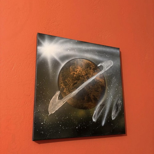 Saturn Handmade Space Canvas Painting New