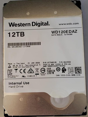 WD 12TB SATA HDD hard disk drive used, suitable for NAS and PC