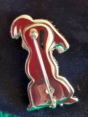 Swarovski Big Dalmatian Dog Brooch new, black and silver