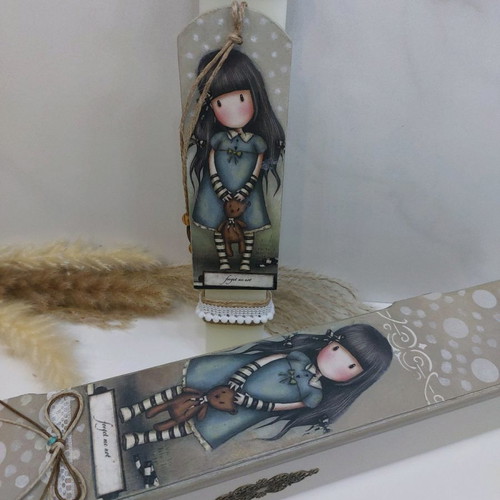 Handmade Sandoro candle box and candle set new with vanilla scent