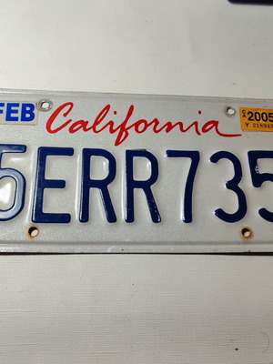 Licence plate USA California used, good condition