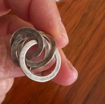 Silver handmade ring with rings