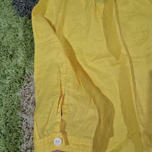 J.Crew women's bright yellow blouse 100% linen size M new