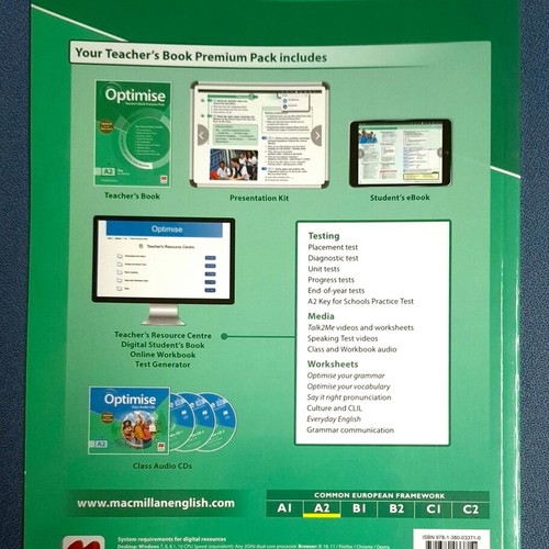 Optimise A2 Key for Schools Teacher's Book like new, updated for new exam