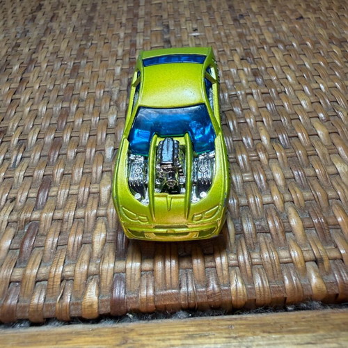Hot Wheels Mattel Overbored 454 used green car with black/white spikes