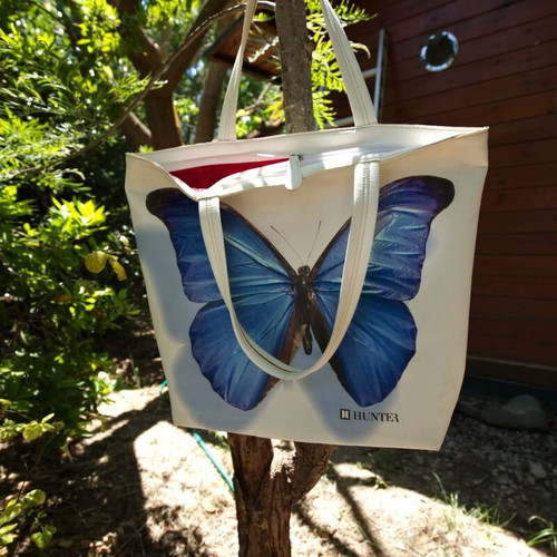 Hunter Shoulder Bag Large Shopper Bag Like New, White and Blue
