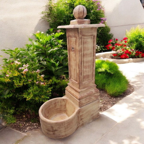 Concrete garden fountain Selena beige and brown, new