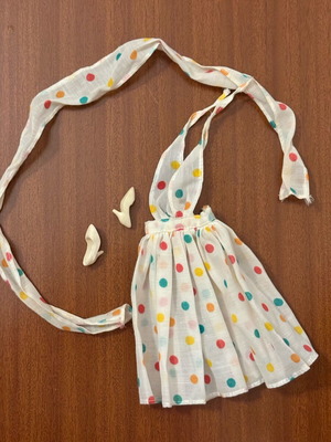 BIBI-BO Polka Dot Dress with Ribbon and White Shoes Used