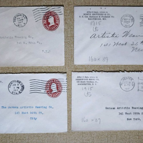 USA collectible envelopes like new, set of 4, 1910s