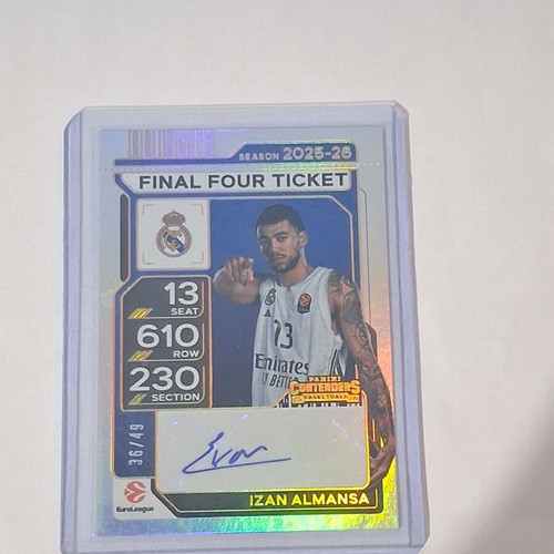 Izan Almansa auto /49 Panini Contenders basketball card