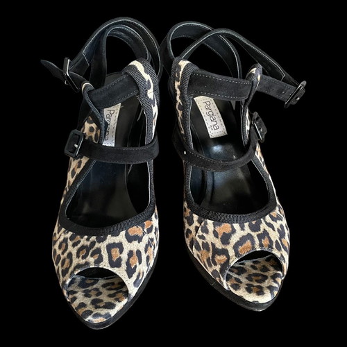 Pargiana handmade high heel sandals new, leopard strap