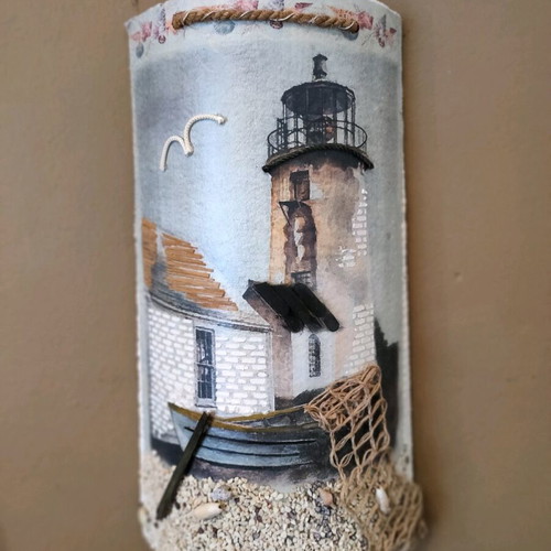 Handmade Keramydi with lighthouse theme and 3D elements