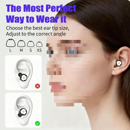 Reusable silicone earplugs for sleep, up to 45 dB, black