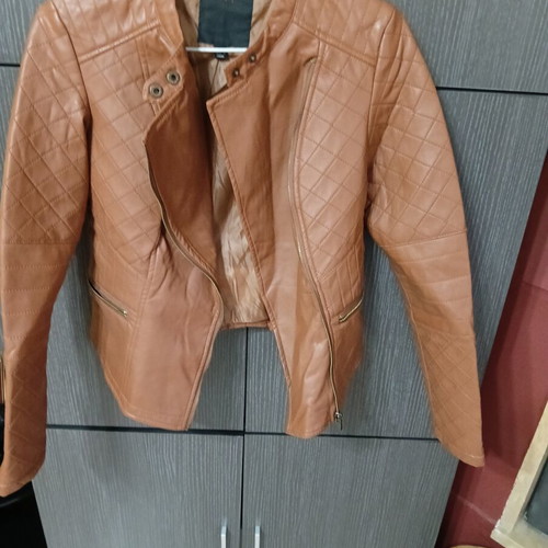 Therapy women's faux leather jacket size M 38 like new brown