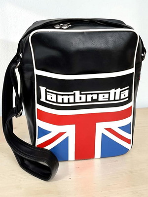 Retro Lambretta Union Jack Messenger Bag new, black
