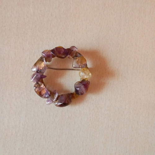 Vintage pin used with purple stones