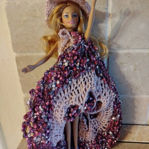 Doll with handmade dress and hat new
