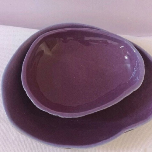 Sifnos Stonewear Pebble Bowl Set used, oven safe, 29x14 cm and 22x19 cm