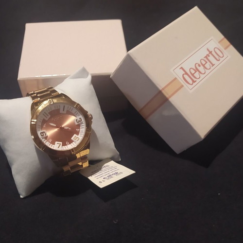 Decerto wristwatch new, women's, gold-pink tone