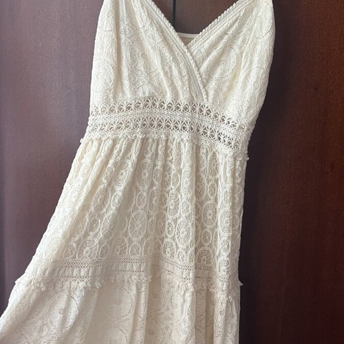 Lace dress in ecru color boho style like new, size S