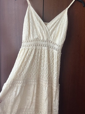 Lace dress in ecru color boho style like new, size S
