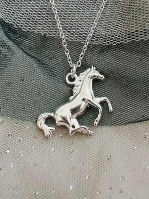Horse Necklace 18K White Gold Plated Stainless Steel with Gift Box