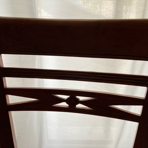 Dining chairs used, pack of 6, handmade beech wood with wicker seat