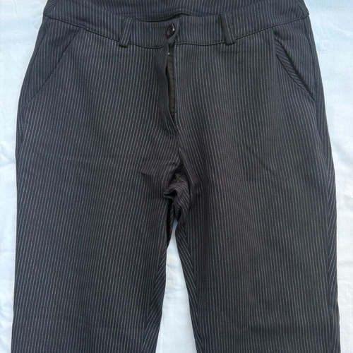 Blue striped office style fabric pants used, size M
