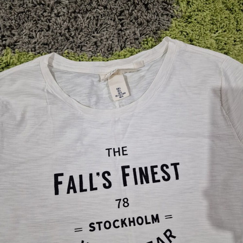 H&M Women Cotton T-Shirt Size L Like New Black and White