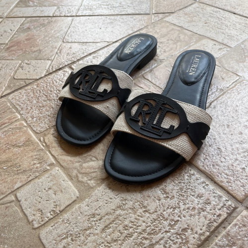 Ralph Lauren Alegra sandals used, size 37.5, black-beige