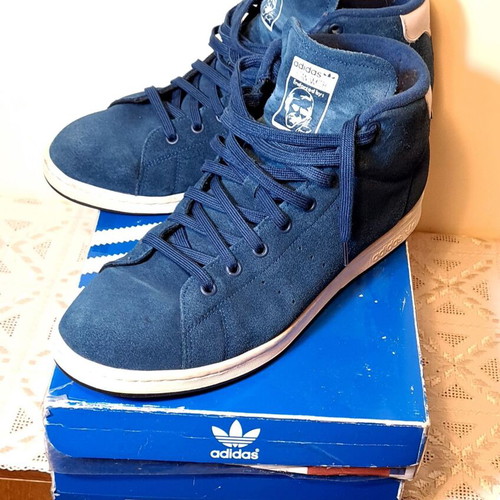Adidas Stan Smith Winter boots used, blue suede, size 46