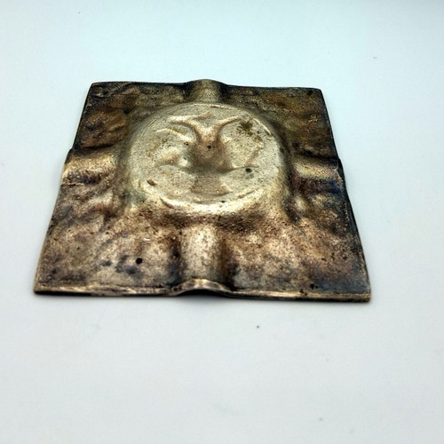 Vintage metal ashtray with Byzantine double-headed eagle, like new