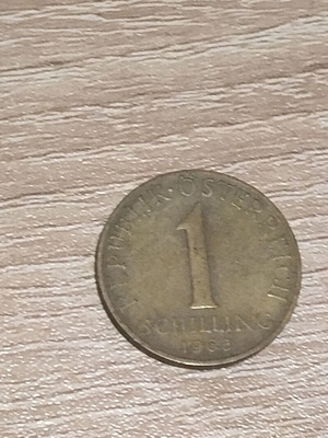 1 Schilling Austria used, bronze coin 1963