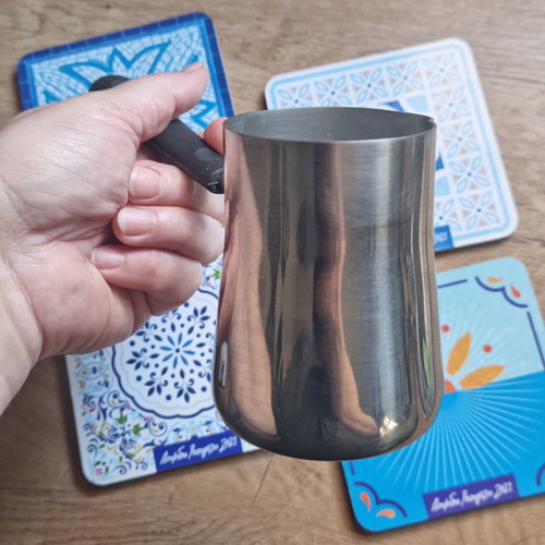 Loumidis set with stainless steel briki, coffee cup and coasters