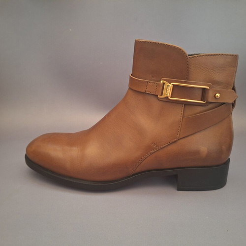Tod's brown leather flat ankle boots, women's 38.5