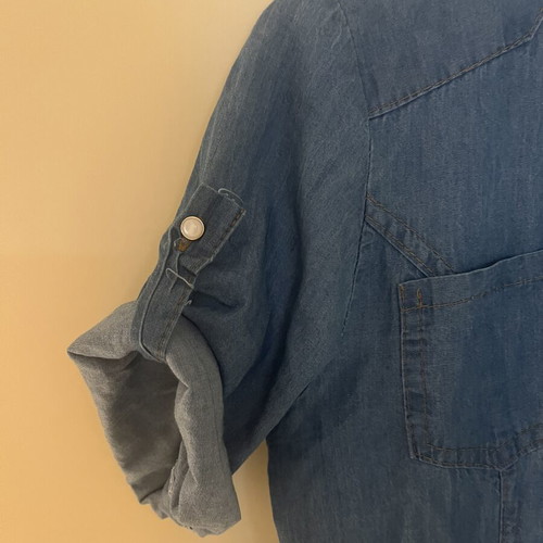 Short Sleeve Denim Dress like new, size Large, blue