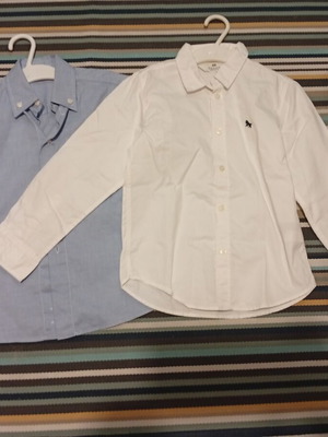 Boys' dress shirts H&M like new, white and blue, age 5-6