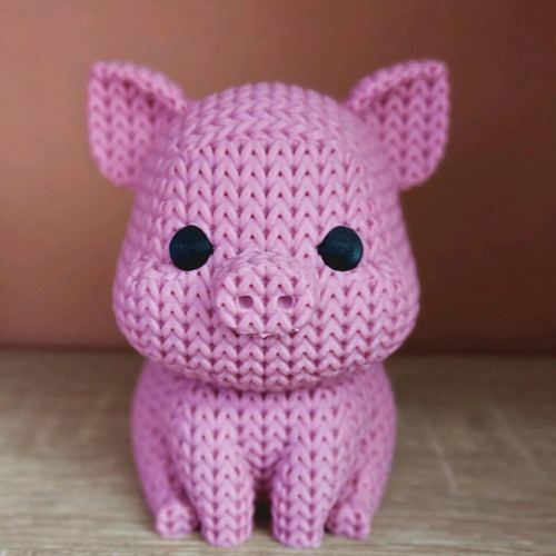 3D printed pig figure new made of solid material