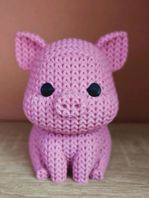 3D printed pig figure new made of solid material