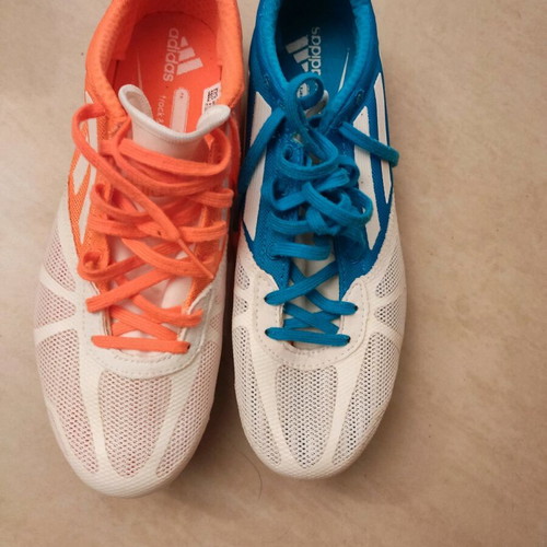 Adidas track spikes like new, white-blue & white-orange, size 39