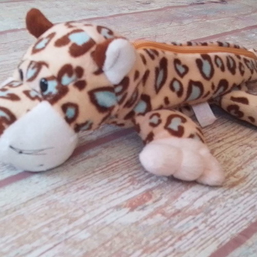 Children's plush leopard wallet pencil case NICI used
