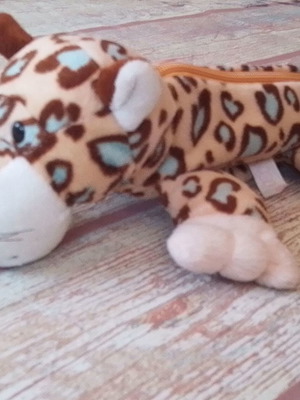 Children's plush leopard wallet pencil case NICI used