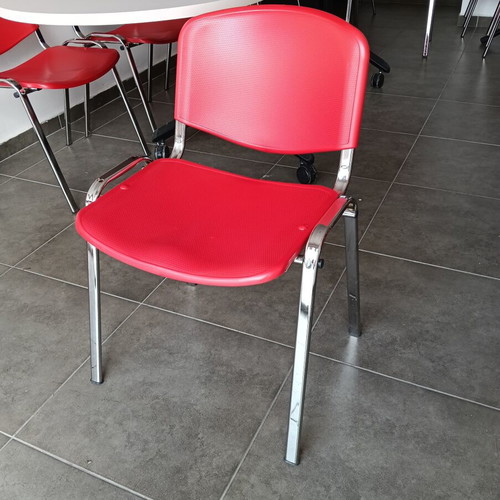 Conference table and 12 chairs like new, wood with metal legs