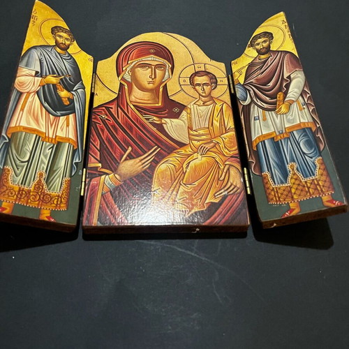 Triptych icon used, 18x22 cm