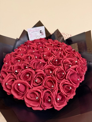 Eternal bouquet of 55 roses custom made with crystals
